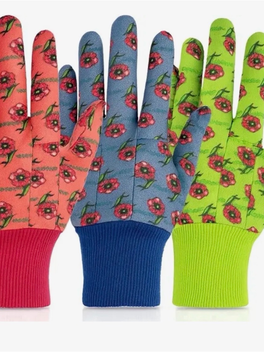 Kids Floral Print Gloves